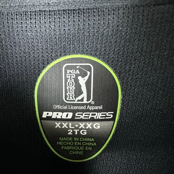 PGA Tour Pro Series Polo Shirt XXL Black Striped Golf Performance - Picture 6 of 6